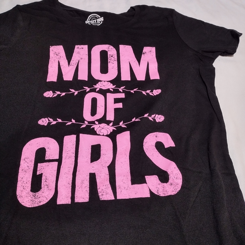Crazy Dog T-Shirts Black/ Pink "Moms of Girls" Graphic T-Shirts - Picture 2 of 7